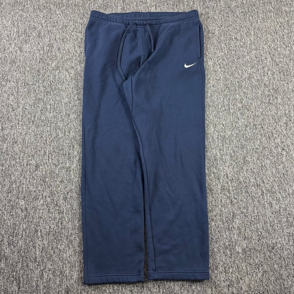 Y2K Nike Heavyweight Retro Sweatpants Embroidered Swoosh Straight Navy Blue XL